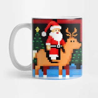 Pixel Santa Reindeer Mug